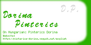 dorina pinterics business card